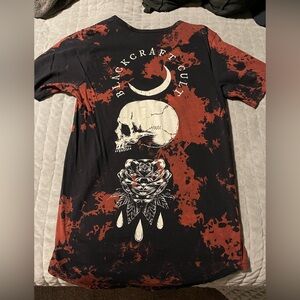 Black and Red Acid Wash Black Craft Shirt